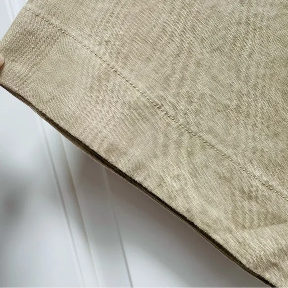 NWT Everlane European Flax Linen Wide Leg Wrap Khaki Tone Belted Jumpsuit Summer - Picture 4 of 13